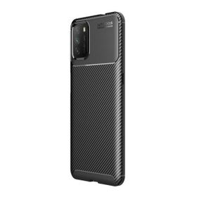 Teleplus Xiaomi Poco M3 Karbon Dokulu Nano Ekran Koruyucu Siyah Silikon Cep Telefonu Kılıf