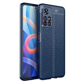 Teleplus Xiaomi Poco M4 Pro 5G Kamera Korumalı Deri Dokulu Silikon Siyah Kılıf