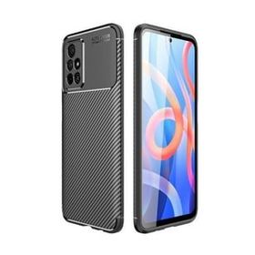 Teleplus Xiaomi Poco M4 Pro 5G Kamera Korumalı Karbon Dokulu Silikon Siyah Kılıf