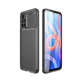 Teleplus Xiaomi Poco M4 Pro 5G Kamera Korumalı Karbon Dokulu Silikon Siyah Kılıf