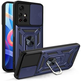 Teleplus Xiaomi Poco M4 Pro 5G Kamera Korumalı Yüzüklü Tank Pars Silikon Kırmızı Kılıf