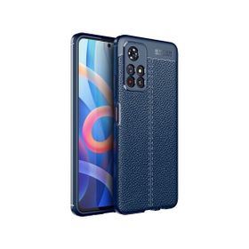 Teleplus Xiaomi Poco M4 Pro 5g Kılıf Kamera Korumalı Deri Dokulu Silikon Lacivert Nano Ekran Koruyucu