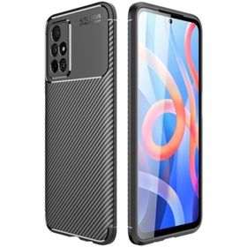 Teleplus Xiaomi Poco M4 Pro 5g Kılıf Kamera Korumalı Karbon Dokulu Silikon Siyah Nano Ekran Koruyucu