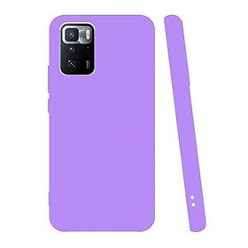 Teleplus Xiaomi Poco X3 GT Mat Korumalı Biye Silikon Mor Kılıf ve Nano Ekran Koruyucu
