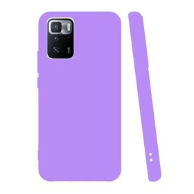 Teleplus Xiaomi Poco X3 GT Mat Korumalı Biye Silikon Mor Kılıf ve Nano Ekran Koruyucu