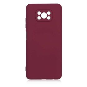 Teleplus Xiaomi Poco X3 NFC Kamera Korumalı İçi Kadife Silikon Bordo Kılıf