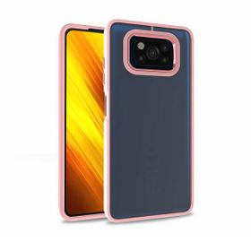 Teleplus Xiaomi Poco X3 Pro Renkli Bumper Hybrid Flora Silikon Pembe Kılıf
