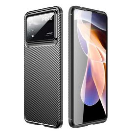 Teleplus Xiaomi Poco X4 Pro 5G Karbon Dokulu Negro Silikon Lacivert Kılıf
