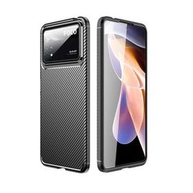 Teleplus Xiaomi Poco X4 Pro 5G Karbon Dokulu Negro Silikon Lacivert Kılıf