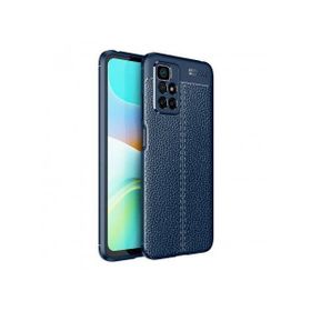 Teleplus Xiaomi Redmi 10 2022 Kamera Korumalı Deri Dokulu Silikon Nano Ekran Koruyucu Lacivert Kılıf