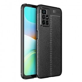 Teleplus Xiaomi Redmi 10 2022 Kamera Korumalı Deri Dokulu Silikon Siyah Kılıf