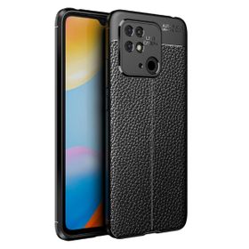 Teleplus Xiaomi Redmi 10C Kamera Korumalı Deri Dokulu Lacivert Nano Ekran Koruyucu Silikon Cep Telefonu Kılıf