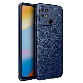 Teleplus Xiaomi Redmi 10C Kamera Korumalı Deri Dokulu Lacivert Nano Ekran Koruyucu Silikon Cep Telefonu Kılıf
