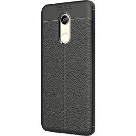 Teleplus Xiaomi Redmi 5 Plus Deri Dokulu Silikon Kırmızı Nano Ekran Koruyucu Cep Telefonu Kılıfı