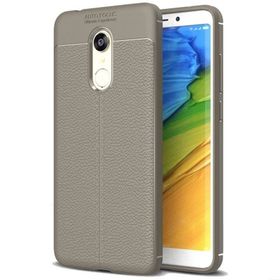 Teleplus Xiaomi Redmi 5 Plus Deri Dokulu Silikon Siyah Kılıf