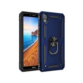 Teleplus Xiaomi Redmi 7A Vega Yüzüklü Tank Kapak Lacivert Nano Ekran Koruyucu Cep Telefonu Kılıfı