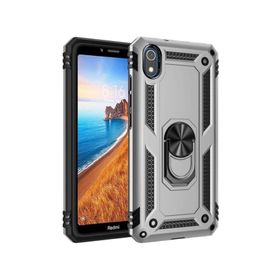 Teleplus Xiaomi Redmi 7A Vega Yüzüklü Tank Kapak Lacivert Nano Ekran Koruyucu Cep Telefonu Kılıfı