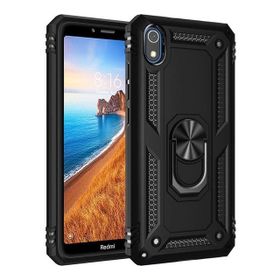 Teleplus Xiaomi Redmi 7A Vega Yüzüklü Tank Kapak Lacivert Nano Ekran Koruyucu Cep Telefonu Kılıfı
