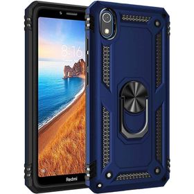Teleplus Xiaomi Redmi 7A Vega Yüzüklü Tank Kapak Lacivert Nano Ekran Koruyucu Cep Telefonu Kılıfı