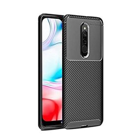 Teleplus Xiaomi Redmi 8 Negro Karbon Desenli Siyah Nano Ekran Koruyucu Silikon Cep Telefonu Kılıf