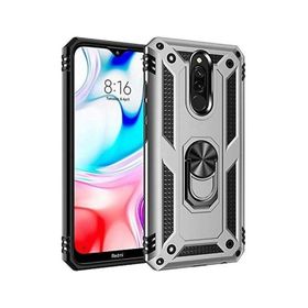 Teleplus Xiaomi Redmi 8 Vega Yüzüklü Çift Katmanlı Tank Kapak Nano Ekran Koruyucu Lacivert Kılıf