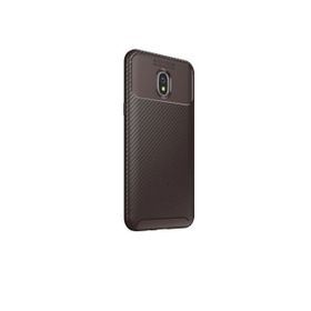 Teleplus Xiaomi Redmi 8A Negro Karbon Desenli Silikon Kahverengi Cep Telefonu Kılıfı