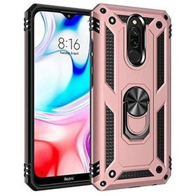 Teleplus Xiaomi Redmi 8A Vega Yüzüklü Çift Katmanlı Tank Kapak Altın Kılıf
