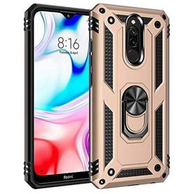 Teleplus Xiaomi Redmi 8A Vega Yüzüklü Çift Katmanlı Tank Kapak Altın Kılıf