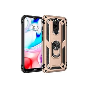 Teleplus Xiaomi Redmi 8A Vega Yüzüklü Çift Katmanlı Tank Kapak Nano Ekran Koruyucu Siyah Kılıf