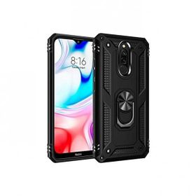Teleplus Xiaomi Redmi 8A Vega Yüzüklü Çift Katmanlı Tank Kapak Nano Ekran Koruyucu Siyah Kılıf