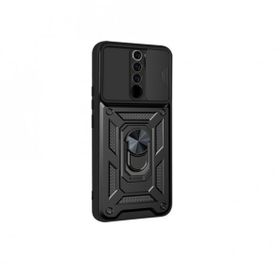 Teleplus Xiaomi Redmi 9 Kamera Korumalı Yüzüklü Tank Pars Silikon Kırmızı Kılıf