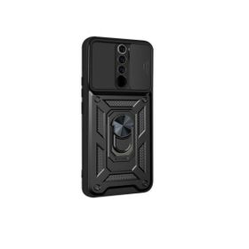 Teleplus Xiaomi Redmi 9 Kamera Korumalı Yüzüklü Tank Pars Silikon Kırmızı Kılıf