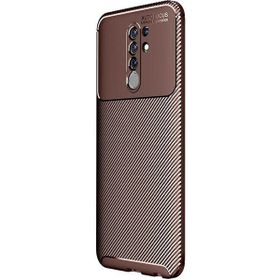 Teleplus Xiaomi Redmi 9 Negro Karbon Kahverengi Silikon Cep Telefonu Kılıf