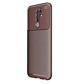 Teleplus Xiaomi Redmi 9 Negro Karbon Kahverengi Silikon Cep Telefonu Kılıf