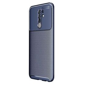 Teleplus Xiaomi Redmi 9 Negro Karbon Lacivert Nano Ekran Koruyucu Silikon Kılıf