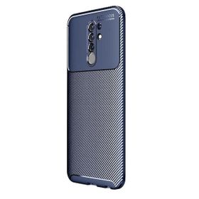Teleplus Xiaomi Redmi 9 Negro Karbon Lacivert Nano Ekran Koruyucu Silikon Kılıf