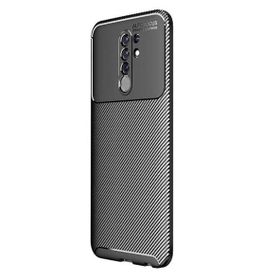 Teleplus Xiaomi Redmi 9 Negro Karbon Lacivert Nano Ekran Koruyucu Silikon Kılıf