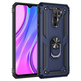 Teleplus Xiaomi Redmi 9 Vega Yüzüklü Çift Katmanlı Tank Kapak Gold + Nano Ekran Koruyucu Kılıf