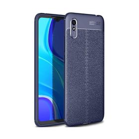 Teleplus Xiaomi Redmi 9A Deri Dokulu Kırmızı Silikon Cep Telefonu Kılıf