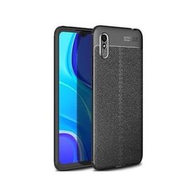 Teleplus Xiaomi Redmi 9A Deri Dokulu Kırmızı Silikon Cep Telefonu Kılıf