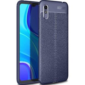 Teleplus Xiaomi Redmi 9A Deri Dokulu Kırmızı Silikon Cep Telefonu Kılıf