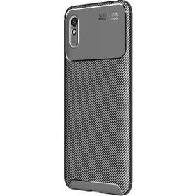 Teleplus Xiaomi Redmi 9A Negro Karbon Dokulu Nano Ekran Koruyucu Siyah Silikon Cep Telefonu Kılıf