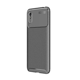 Teleplus Xiaomi Redmi 9A Negro Karbon Dokulu Nano Ekran Koruyucu Siyah Silikon Cep Telefonu Kılıf