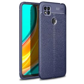 Teleplus Xiaomi Redmi 9C Deri Dokulu Nano Ekran Koruyucu Siyah Silikon Cep Telefonu Kılıf