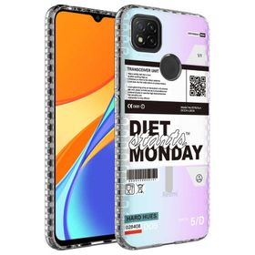 Teleplus Xiaomi Redmi 9C Desenli Elegans Serisi Silikon Mor Kılıf
