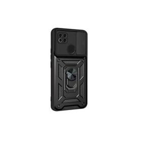 Teleplus Xiaomi Redmi 9C Kamera Korumalı Yüzüklü Tank Pars Silikon Siyah Kılıf