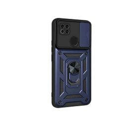Teleplus Xiaomi Redmi 9C Kamera Korumalı Yüzüklü Tank Pars Silikon Siyah Kılıf