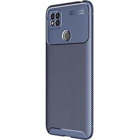 Teleplus Xiaomi Redmi 9C Negro Karbon Dokulu Lacivert Silikon Cep Telefonu Kılıf