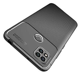Teleplus Xiaomi Redmi 9C Negro Karbon Dokulu Lacivert Silikon Cep Telefonu Kılıf