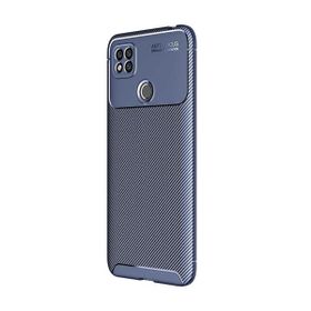 Teleplus Xiaomi Redmi 9C Negro Karbon Dokulu Silikon Lacivert Kılıf + Nano Glass Ekran Koruyucu